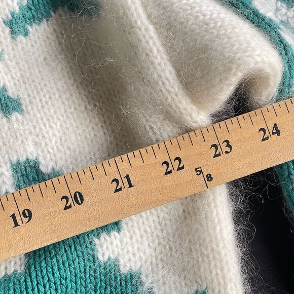 Vintage Keepsake Cardigan Sweater Women Small Eyelash Christmas Mohair Fair Isle - Picture 9 of 11